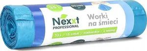 Trash Bags NEXXT 35 L LDPE with Drawstring, Blue, Pack of 15