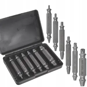 Screw extractor set GEKO 6-piece for broken or stripped screws