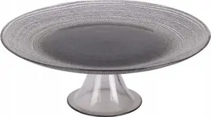 Stikla kūkas trauks uz kājas KOOPMAN, 28 cm, melns