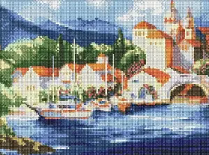 Norimpex diamond mosaic 'U podnóża gór' 30x40 cm – decorative diamond painting panel