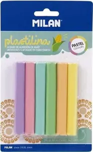 Modeling clay set Milan Plastelina Pastel — 6 colors × 11 g each