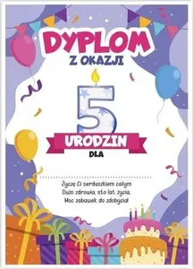 Greeting card pack LearnHow Dyplom A5 — birthday fifth anniversary, set of 5