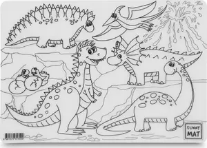 Floor mat VidaXL Mata transparentna Dinozaury Funny Mat STRIGO by VidaXL, model 630732