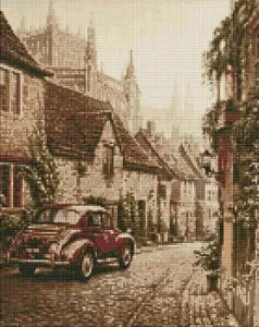 Wall art mosaic panel Norimpex Stare Miasto 40x50 cm, diamond mosaic composition