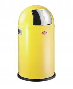Trash Bin Wesco Pushboy Junior 22 L, yellow, pedal-operated push-top