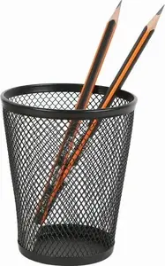 Desk organizer cup NET angled black — pen holder for office and home