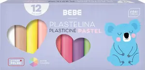 Пластилин INTERDRUK Plastelina 12 цветов пастельная палитра