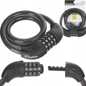 Cable bike lock Keltin 4-digit combination 12×800 mm, flexible security cable