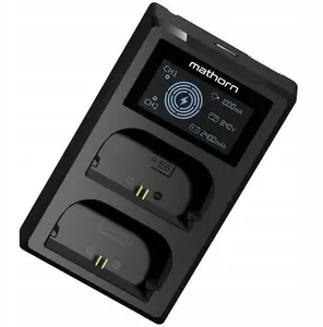Зарядное устройство Mathorn MBC-D200 USB‑C двухканальное для аккумуляторов Canon LP‑E6