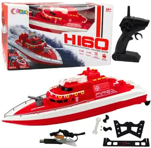 Remote Control Rescue Motorboat 1:28 scale, LEANToys, red