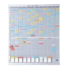 Planning board NOBO T-Card Annual Planner 13 columns 54 slots, white, 800x960 mm