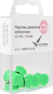Magnetic Push Pins Victory Office Product 13 mm, pack of 10, pastel mint