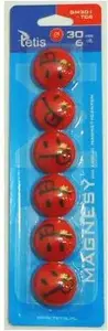 Magnetic push pins Tetis GM301-TC6, 30 mm diameter, red, pack of 6