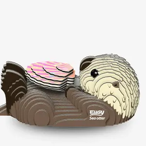 Koka modelis Eugy 060 Sea Otter no Fat Brain Toys, daudzkrāsaina kolekcionējama figūriņa
