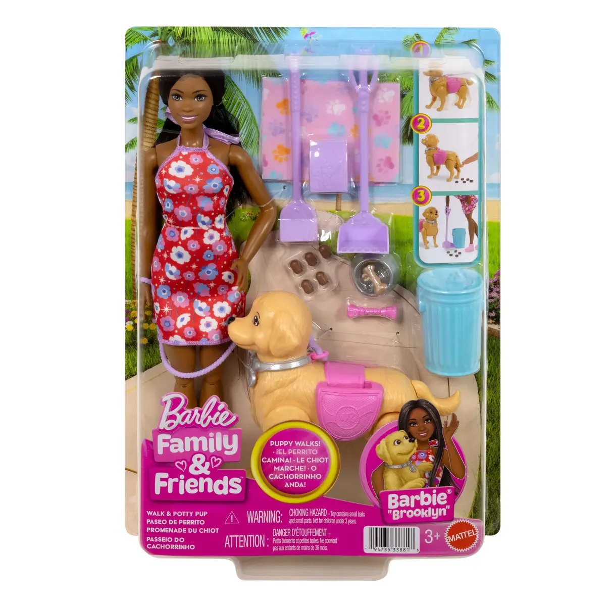 MATTEL Barbie “Brooklyn” Walk & Potty Pup leļļu komplekts Photo 6