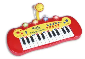 Meme MeMe Eddy MIDI taustiņinstrumenta rotaļlieta no 3 gadiem, sarkana un dzeltena, kompakts muzikālais instruments