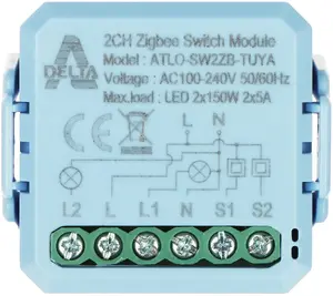 Viedais ZigBee sienas slēdzis Atlo ATLO-SW2ZB-TUYA — 2 taustiņu, saderīgs ar Tuya