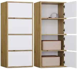 Chest of Drawers Halmar ALMA — white fronts, Artisan oak carcass