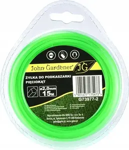 Auklas zāles pļaujmašīnai GEKO G73977-2 piecstūra 2,0 mm × 15 m