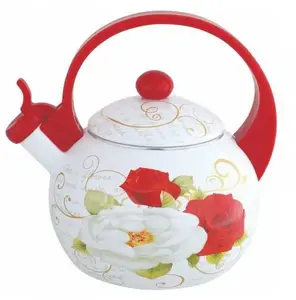 Enamelled Whistling Kettle KingHoff KH-1910, 2 L, stovetop tea kettle
