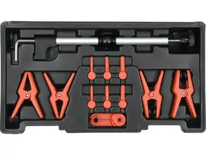 Clamp set YATO YT-08392 — nylon clamps, 12 pcs, black and orange