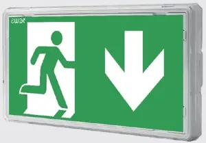 LED Emergency Exit Light AWEX ETS/1W/C/1/SA/PT/WH — IP65, 1W, 1h, dual-mode, white