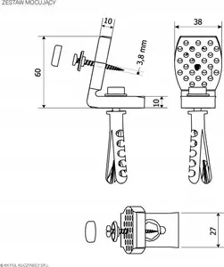 Mounting Bracket for Ceramic Fixtures KK-Pol AKC/335/0/T – installation bracket for cisterns and frames