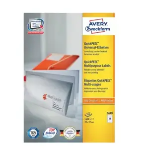 Самоклеящиеся адресные этикетки Avery Zweckform 3678 — белая бумага, 9,7×3,7 см, 1400 шт. (100 листов)