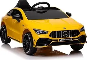 Детский электромобиль Lean Cars Mercedes CLA 45s AMG, жёлтый, полный привод 4x4