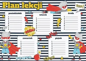 Notebook planner A5 HENRY Plan lekcji Superbohater school timetable organizer