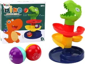 LEANToys educational marble run and sorter, green dinosaur design