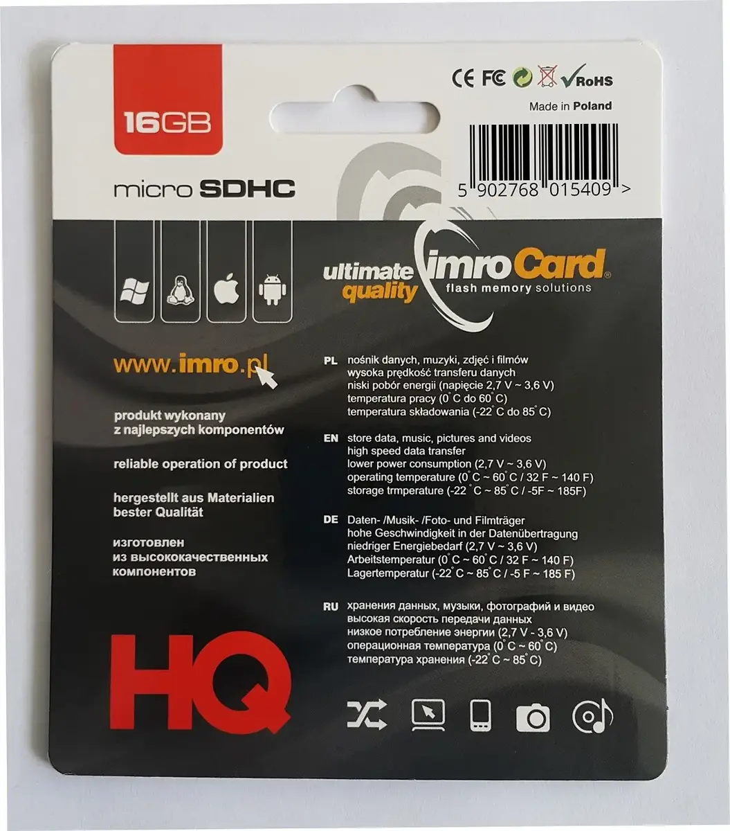 MicroSDHC No name IMRO 4/16GB карта памяти Photo 2