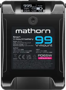 Battery CANYON MB-V99 V-mount 99Wh 6800mAh PD 65W USB-C OLED