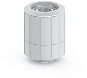 BitsPower straight fitting G1/4" male to 16/10mm rotary — sandblasted silver