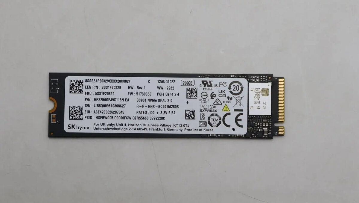 SSD disks Lenovo 256GB M.2