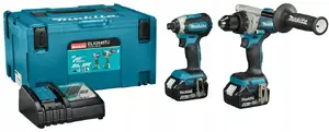 Akumulatoru komplekts Makita DLX2544TJ 18V: urbjmašīna DDF492 un triecienurbjmašīna DTD153