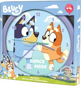 Sienas pulkstenis KIDS SB10808 25 cm — bērnu dizains Bluey un Bingo