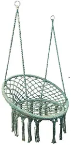 Hanging wicker-style hammock chair Saska Garden bocianie gniazdo 80x60 cm turquoise-brown