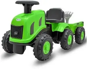 Braucamā traktora rotaļlieta ar piekabi Baby Mix Benny — bērnu skrejritenis, zaļš