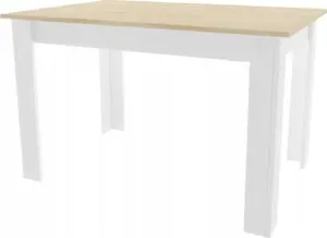 Galds LEOBERT NP 120x80 Ozola Sonoma virsma ar baltām kājām