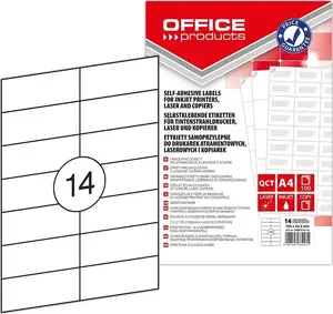 Label sheets Office Products A4 105 × 42.3 mm white, 100 labels