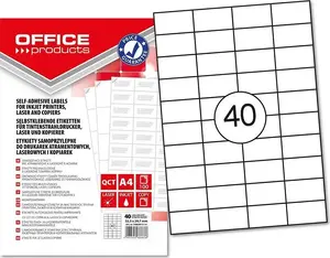 Office Products A4 self-adhesive labels 52.5×29.7 mm white, 100 sheets