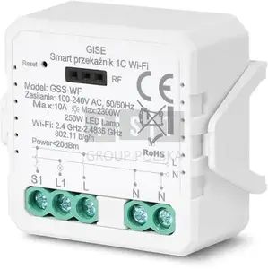 Smart single-channel Wi‑Fi relay module GISE GSS‑WF — Tuya compatible, single relay control