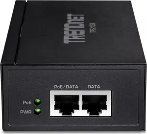 PoE adapters TRENDnet TPE-215GI — 2.5 Gigabit Ethernet, 30W PoE, melns