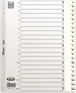 Ring Binder Elba Strong-Line® Basic A4 PP white, indexed A–Å