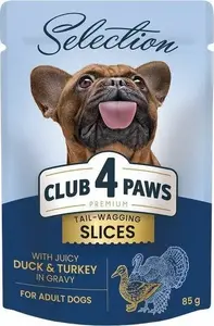 Консервы для собак Club 4 Paws Club4Ł Pies 85 г — Пласты утка и индейка в соусе