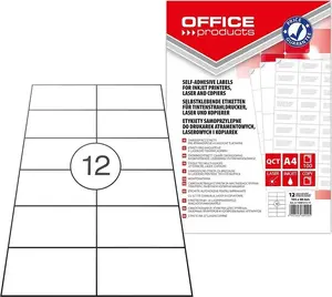 Label sheets Office Products A4 105×48 mm white, 100 labels