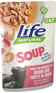 Wet cat food Life Pet Care LIFE CAT SOUP 60 g — Tuna & Shrimps in Broth