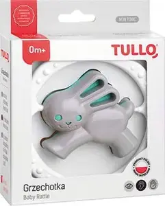 Погремушка Tullo 'Zając' серо-мятная 169 — детская ручная игрушка