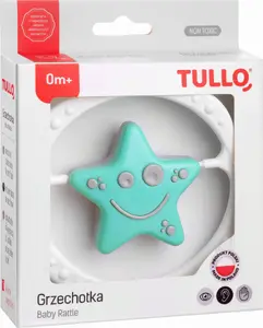 Tullo погремушка «Gwiazdka» мятно-серая 171 – ручная игрушка для младенцев